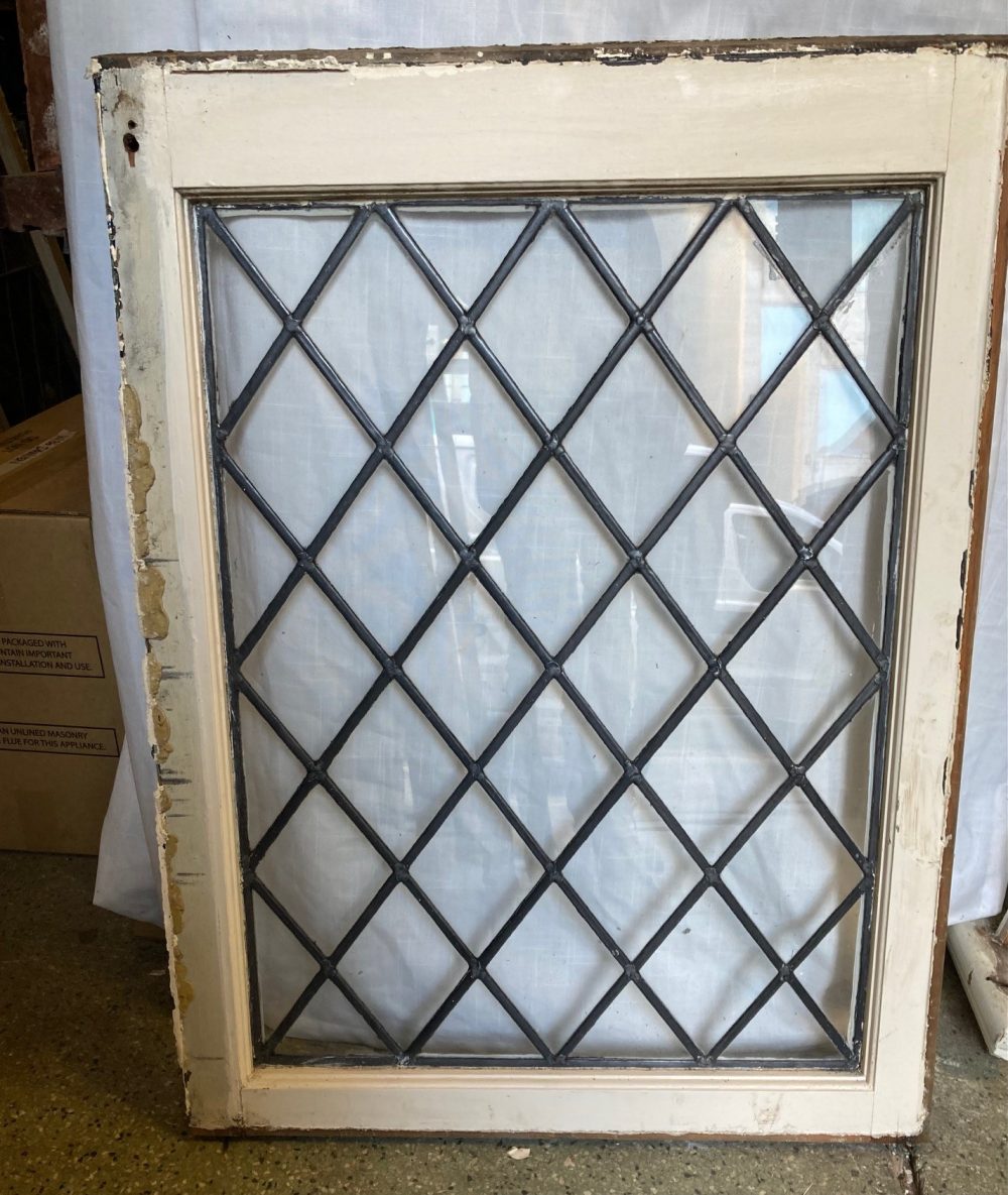 Diamond pattern clear glass leadlight windows, 6x available, 640mm wide ...